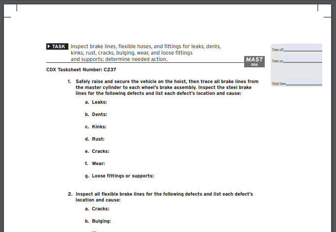 Knowledge-based and performance-based assessments with accompanying answer keys