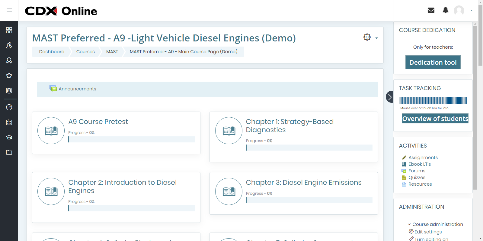 Progress and completion tracking reports help instructors and students identify what work has been done and what work remains